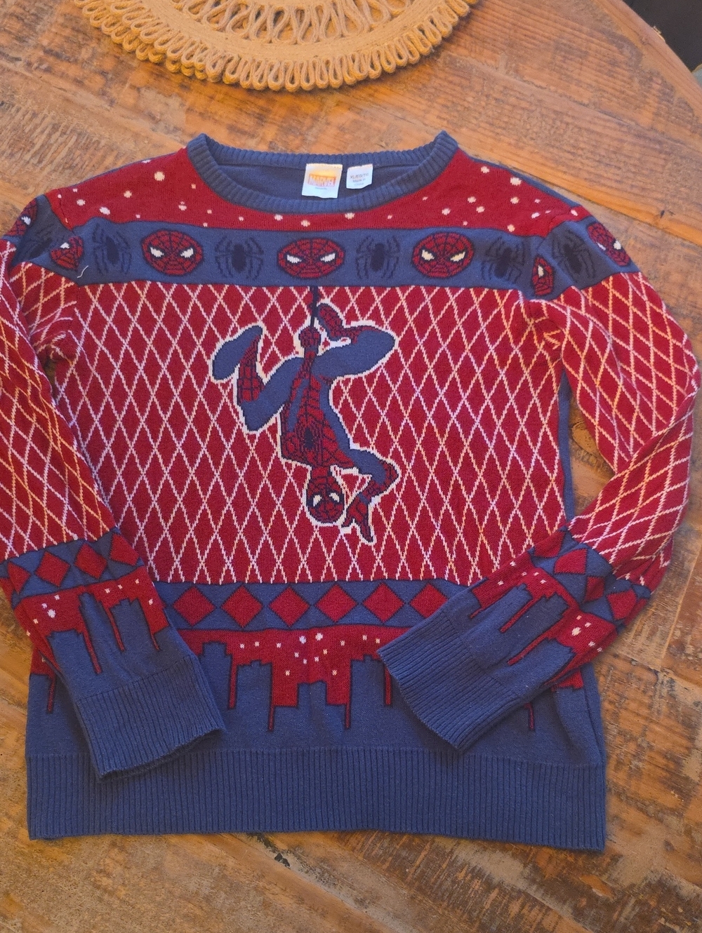 Marvel Red and Blue Spider-Kid's Crewneck Sweater